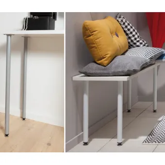 Table leg round adjustable Ø30mm H700mm black M10