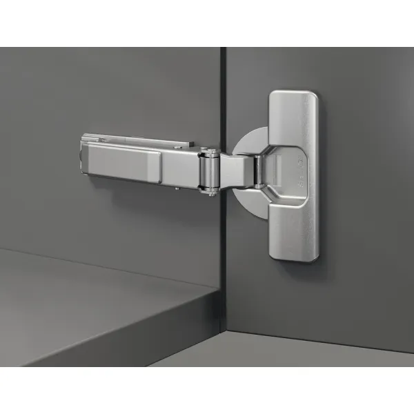 Concealed hinge, Häfele Duomatic 105°, for thin wooden doors from 10mm and above, half overlay mounting