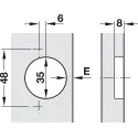 Lankstas Ø35, išorinis 155°, 0mm, 8 SALICE