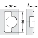Concealed hinge, Duomatic 155°, full overlay mounting