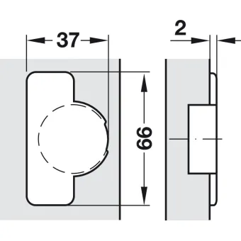 Lankstas Ø35, išorinis 155°, 0mm, 8 SALICE