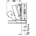 Lankstas Ø35, išorinis 155°, 0mm, 8 SALICE