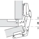 Concealed hinge, Duomatic 155°, full overlay mounting