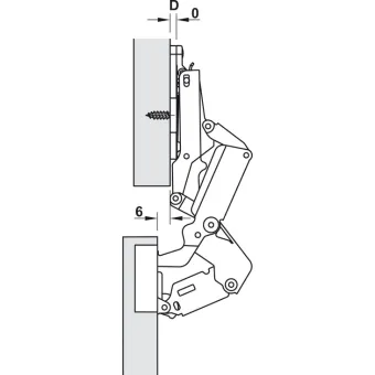 Lankstas Ø35, išorinis 155°, 0mm, 8 SALICE