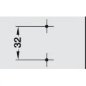 Slide-on mounting plate with angle, Häfele Duomatic A, for corner applications from -7.5° to +7.5°