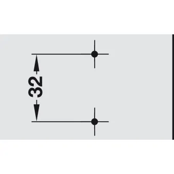 Slide-on mounting plate with angle, Häfele Duomatic A, for corner applications from -7.5° to +7.5°