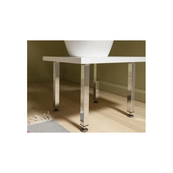 Table leg, square, adjustable 25x25mm H700mm white M10