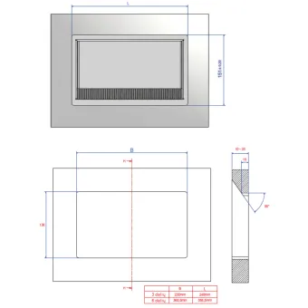 CONI mounting frame 3-way stainless steel, short
