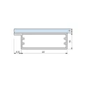 Frame profile 21, for gluing, L3500mm, aluminium anodized