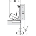Concealed hinge, Duomatic 110°, full overlay mounting