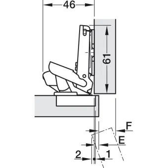 Concealed hinge, Duomatic 110°, full overlay mounting