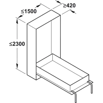 Foldaway bed fitting, Bettlift, for end mounting