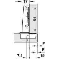 Lankstas atstumiantis 35' išorinis,0mm HAFELE
