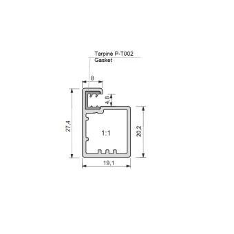 Frame profile 22, L3500mm, aluminium anodized