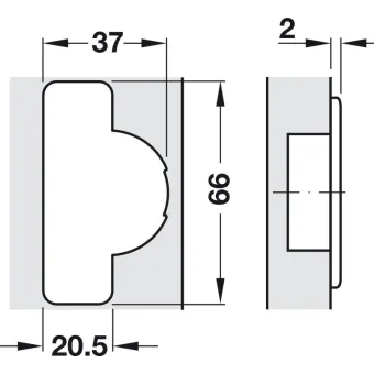 Concealed hinge, Duomatic 110°, half overlay mounting/twin mounting