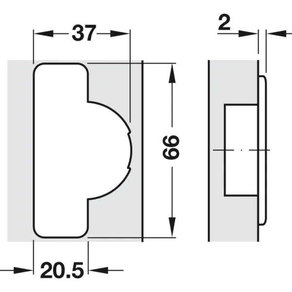 Concealed hinge, Duomatic 110°, half overlay mounting/twin mounting