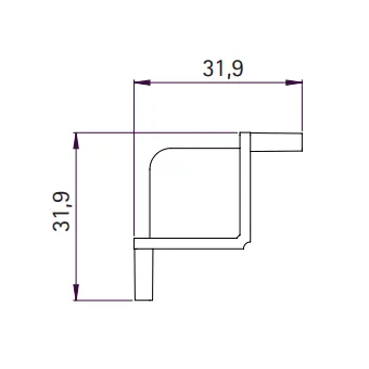 Joint for double profile GOLA II, angular, inner, grey