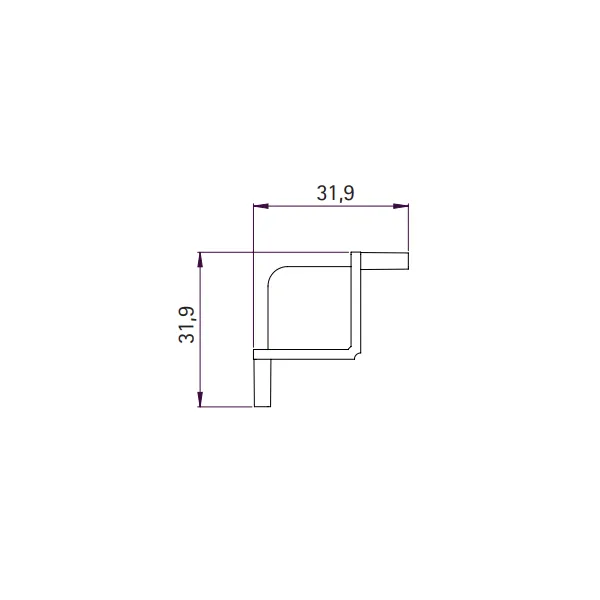 Joint for double profile GOLA II, angular, inner, grey