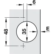 Lankstas atstumiantis 35' pusinis,9mm HAFELE