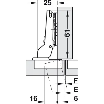 Lankstas atstumiantis Ø35, pusinis, 9mm,
