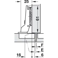 Lankstas atstumiantis 35' pusinis,9mm HAFELE