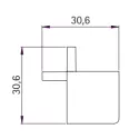 Joint for double profile GOLA II, angular, outer, grey