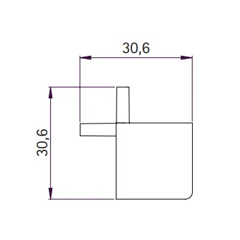 Joint for double profile GOLA II, angular, outer, grey