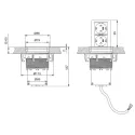 ELEVATOR 2xCEE7/3 L2m wire end cable