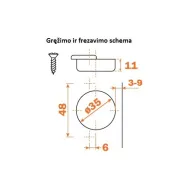 Lankstas 35' išor. šaldytuvo 0mm