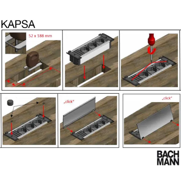 KAPSA S 2xCEE7/3 1xCM Line L2m CEE7/7