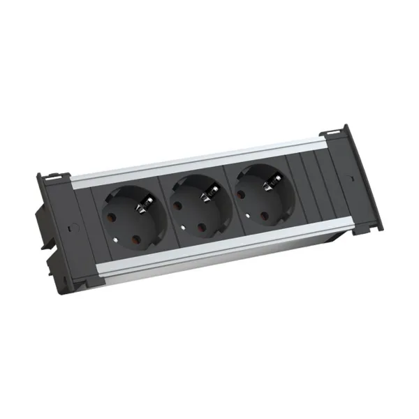 KAPSA S 3xCEE7/3 black Line L2m CEE7/7