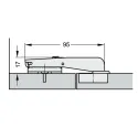 Lankstas Ø35, 90°/18mm, vienos plokštumos