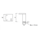 Furniture foot, aluminum, adjustable, 30x30mm H150mm