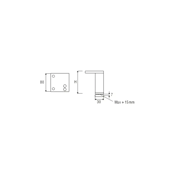 Kojelė aliuminė reguliuojama 30x30mm, H150mm,
