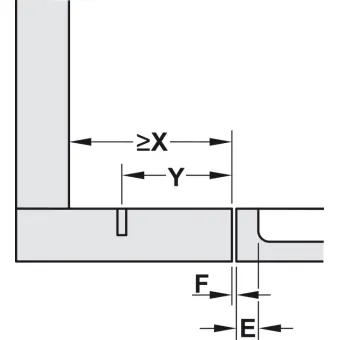 Concealed hinge, Häfele Duomatic Plus 110°, for standard blind corners