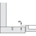 Lankstas Ø35, 90°/18mm, vienos plokštumos SILENTIA 1