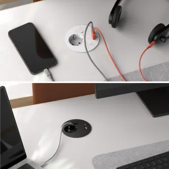 LOOP IN CHARGE socket outlet USB A/C angled plug, white