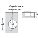 Lankstas Ø35, išorinis 165°, 0mm, 11