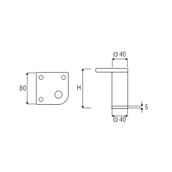 Kojelė aliuminė Ø40mm, H150mm,