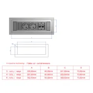 RB POWER FRAME 2xCEE7/3+1xCM plast. laid.L200GST18