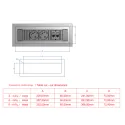 Rozečių blokas POWER FRAME 3xCEE7/3, juodas, plastikinis, laidas L200mm, GST18