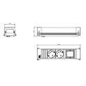 Rozečių blokas POWER FRAME 3xCEE7/3, juodas, plastikinis, laidas L200mm, GST18