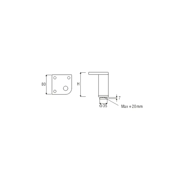 Furniture foot, aluminum, adjustable, Ø40mm H60mm