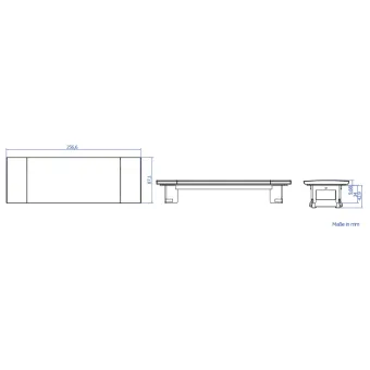 Dangtelis su rėmeliu POWER FRAME, 3 dalių, L255mm, aliuminis