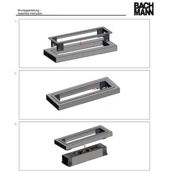 POWER FRAME mounting frame white aluminium, RAL9006 3-way
