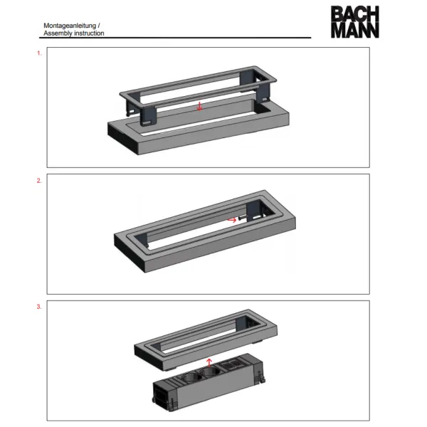 POWER FRAME mounting frame white aluminium, RAL9006 3-way