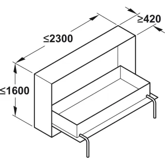 Foldaway bed fitting, Bettlift, for side mounting