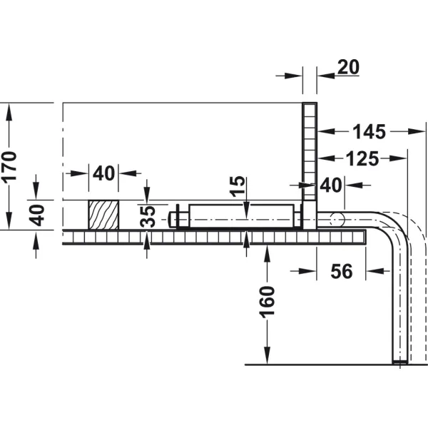 Folding foot, For Bettlift foldaway bed fitting for end or side mounting
