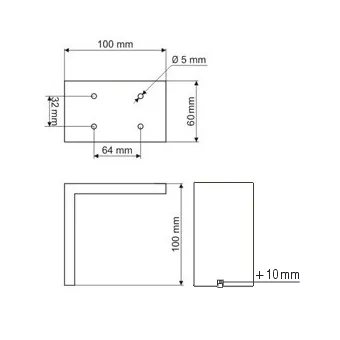 Kojelė aliuminė reguliuojama 10x60mm, H100mm
