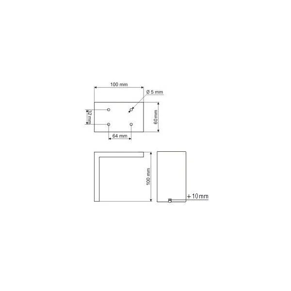 Furniture foot, aluminum, adjustable, 10x60mm H100mm